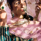 Teal and Purple Embroidered Sharara