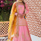 Pink and Mustard Embroidered Lehenga