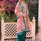 Teal Green and Pink Embroidered Patiala Suit