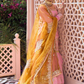 Pink and Mustard Embroidered Lehenga