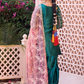 Teal Green and Pink Embroidered Patiala Suit