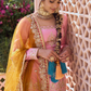 Pink and Mustard Embroidered Lehenga