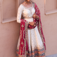White Multicolor Embroidered Anarkali