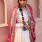 White Multicolor Embroidered Anarkali