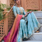 Dusty Mint Embroidered Gharara Suit
