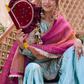 Dusty Mint Embroidered Gharara Suit