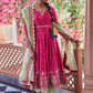 Hot Pink and Green Embroidered Patiala Suit