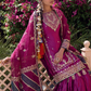 Deep Wine Embroidered Gharara Suit