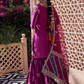 Deep Wine Embroidered Gharara Suit