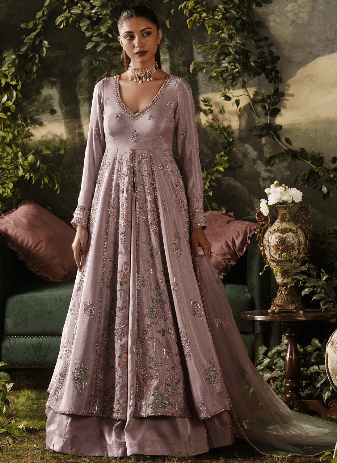 white christmas dresses ETHNIC INDIAN PAKISTANI DESIGNER ANARKALI STYLE GOWN main image 0