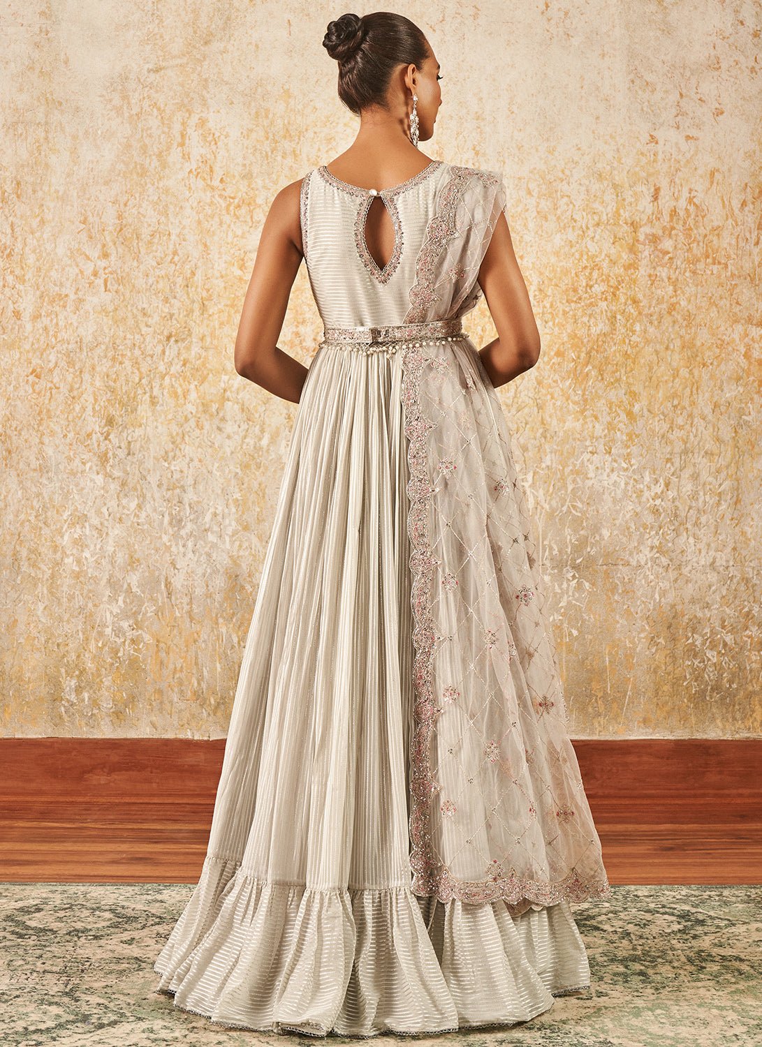 anarkali bridesmaid dresses Light Dusty Mint Embroidered Anarkali