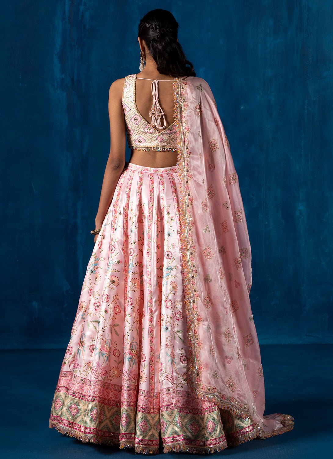 Light Pink Multicolor Embroidered Lehenga - Lashkaraa