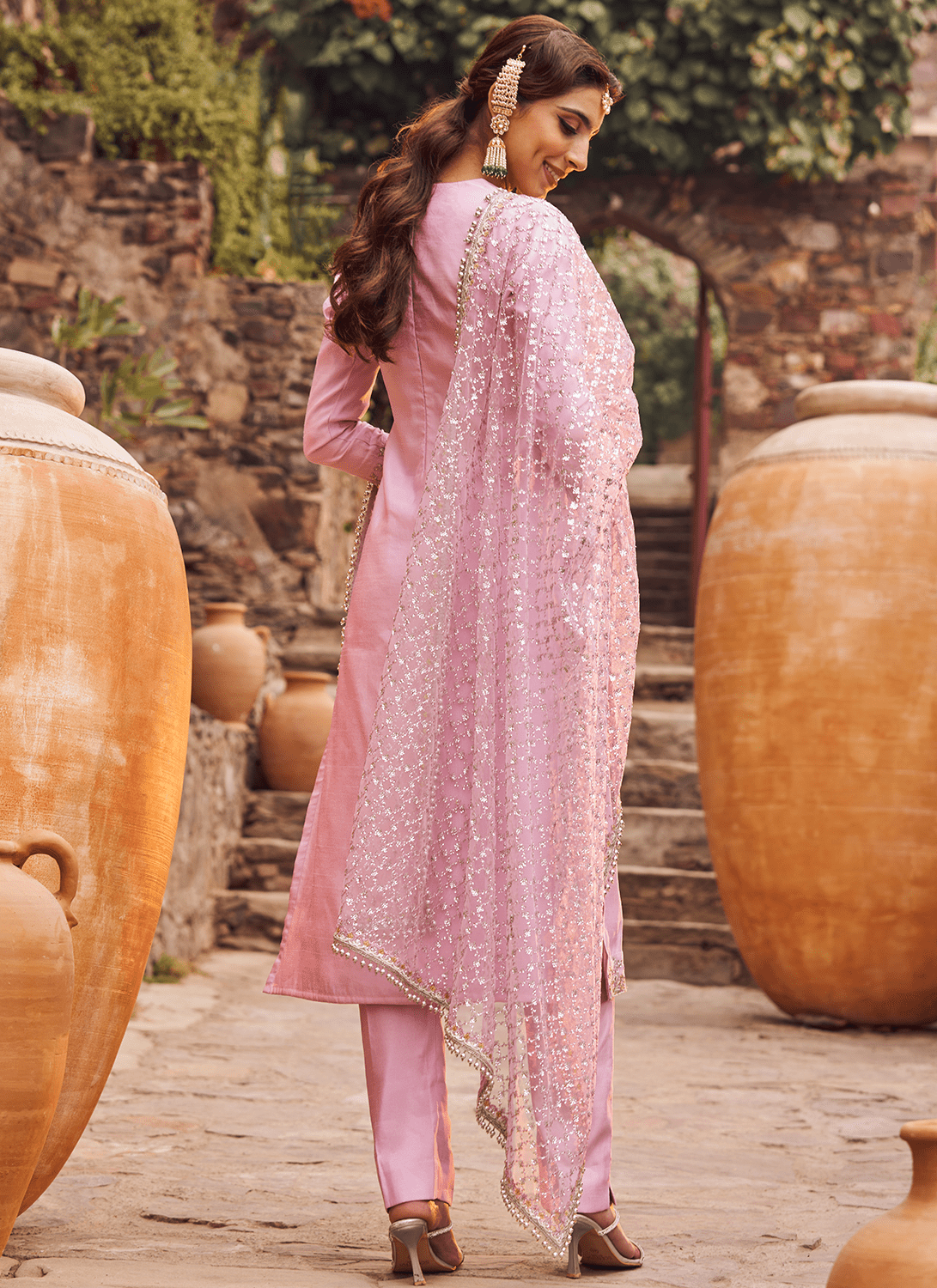 Lilac Embroidered Straight Suit - Lashkaraa