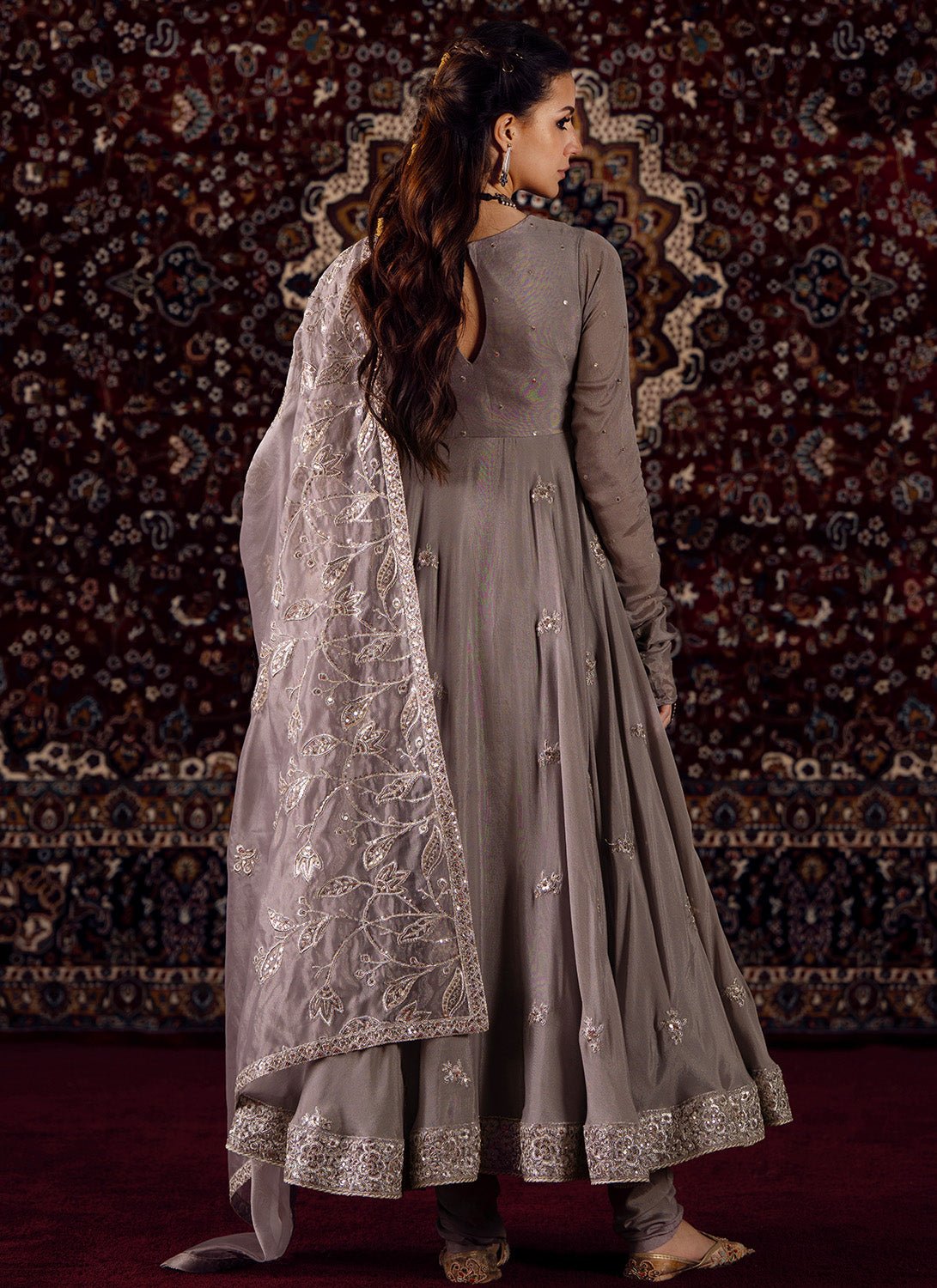 grey color anarkali dress Shop Art Silk Embroidered Grey Floor Length Anarkali Suit Online : 183759 -