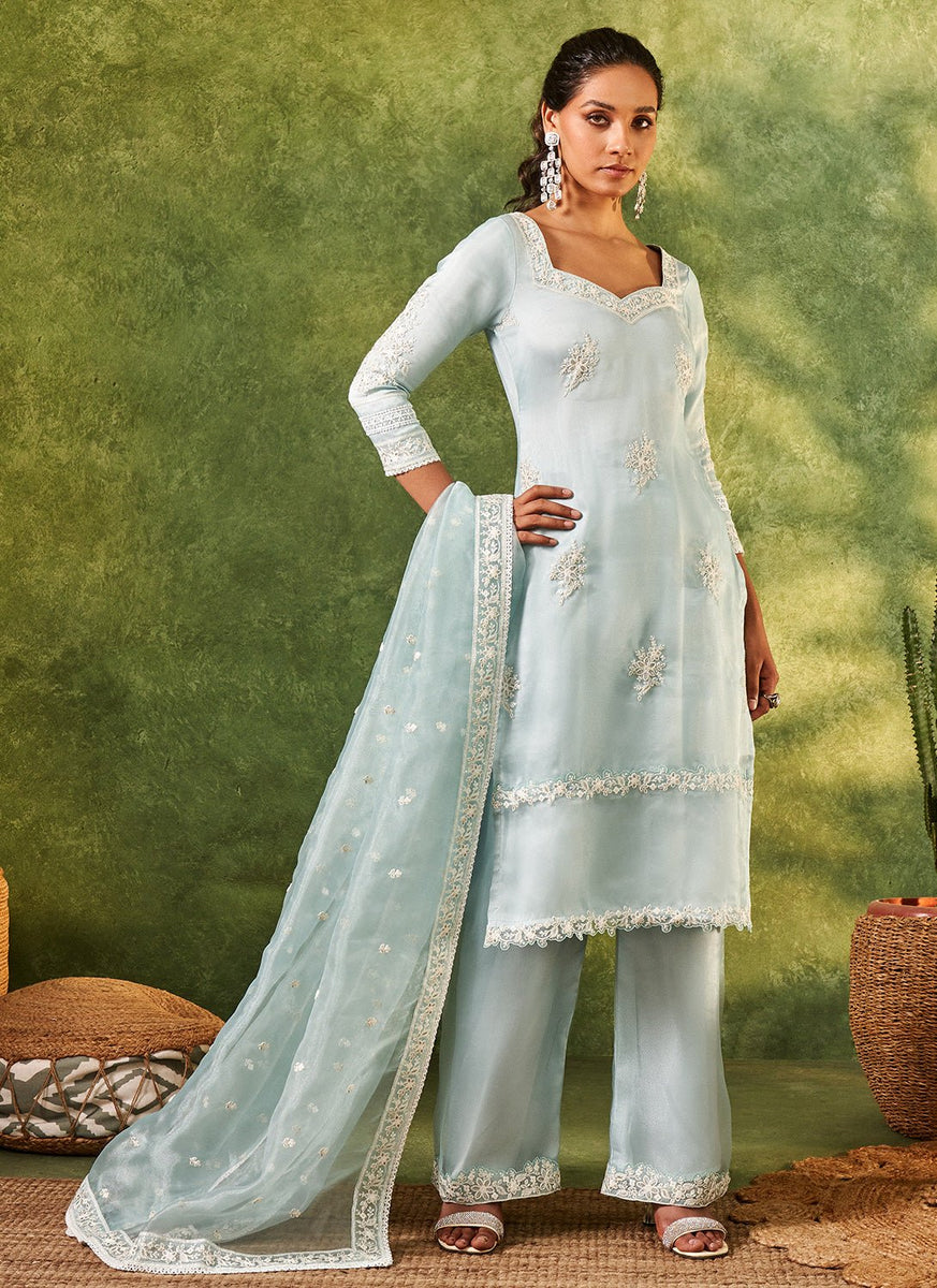 green emerald velvet dress Angelica Stand-Up Collar Long Dress - Glitter Zig-zag Embroidery - Mint