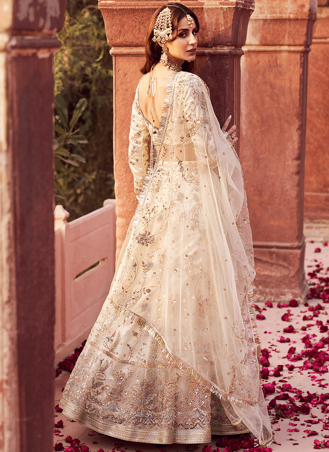 Off White Multicolor Embroidered Lehenga - Lashkaraa