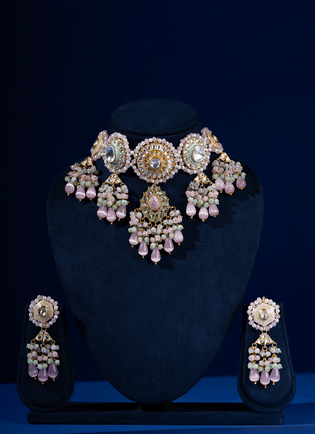 Pastel Meenakari Choker Set - Lashkaraa