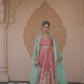Rust and Blue Embroidered Patiala Suit