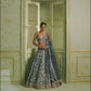 Blue Embroidered Brocade Lehenga