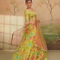 Green Floral Printed Lehenga