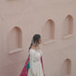 White Multicolor Embroidered Anarkali