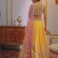 Yellow and Pink Floral Printed Lehenga