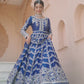 Royal Blue Embroidered Anarkali
