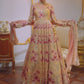 Dusty Beige Floral Printed Anarkali
