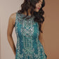 Dark Teal Embroidered Straight Suit