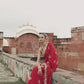 Red Embroidered Brocade Saree