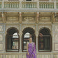 Purple and Gold Hand Embroidered Palazzo Suit
