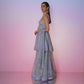 Purple Floral Embellished Sharara