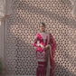 Maroon Embroidered Gharara Suit