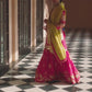 Hot Pink and Mustard Embroidered Sharara