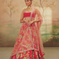 Red Floral Printed Lehenga