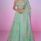 Mint Floral Embellished Lehenga
