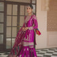 Deep Wine Embroidered Gharara Suit
