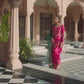 Crimson and Green Embroidered Patiala Suit