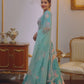 Turquoise Floral Printed Lehenga