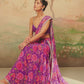 Purple and Pink Floral Printed Saree