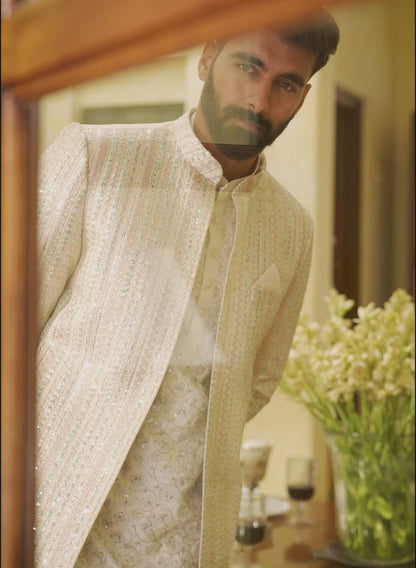 Blush Embroidered Sherwani Set