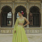 Lime Green Embroidered Lehenga