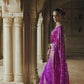 Purple Embroidered Brocade Saree