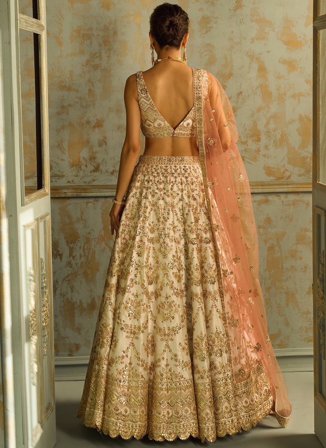 White Embroidered Lehenga - Lashkaraa