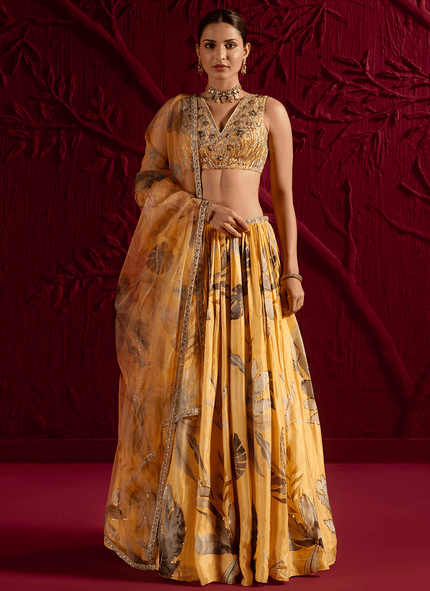 chinese dress ladies Green Pure Poly Tissur Lehenga Choli