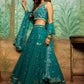 Teal Heavy Thread Embroidered Lehenga