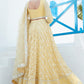 Yellow Embroidered Georgette Lehenga