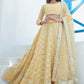 Yellow Mirror Embroidered Georgette Lehenga