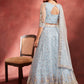 Dusty Blue Embroidered Net Lehenga