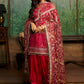 Hot Pink and Gold Embroidered Punjabi Suit